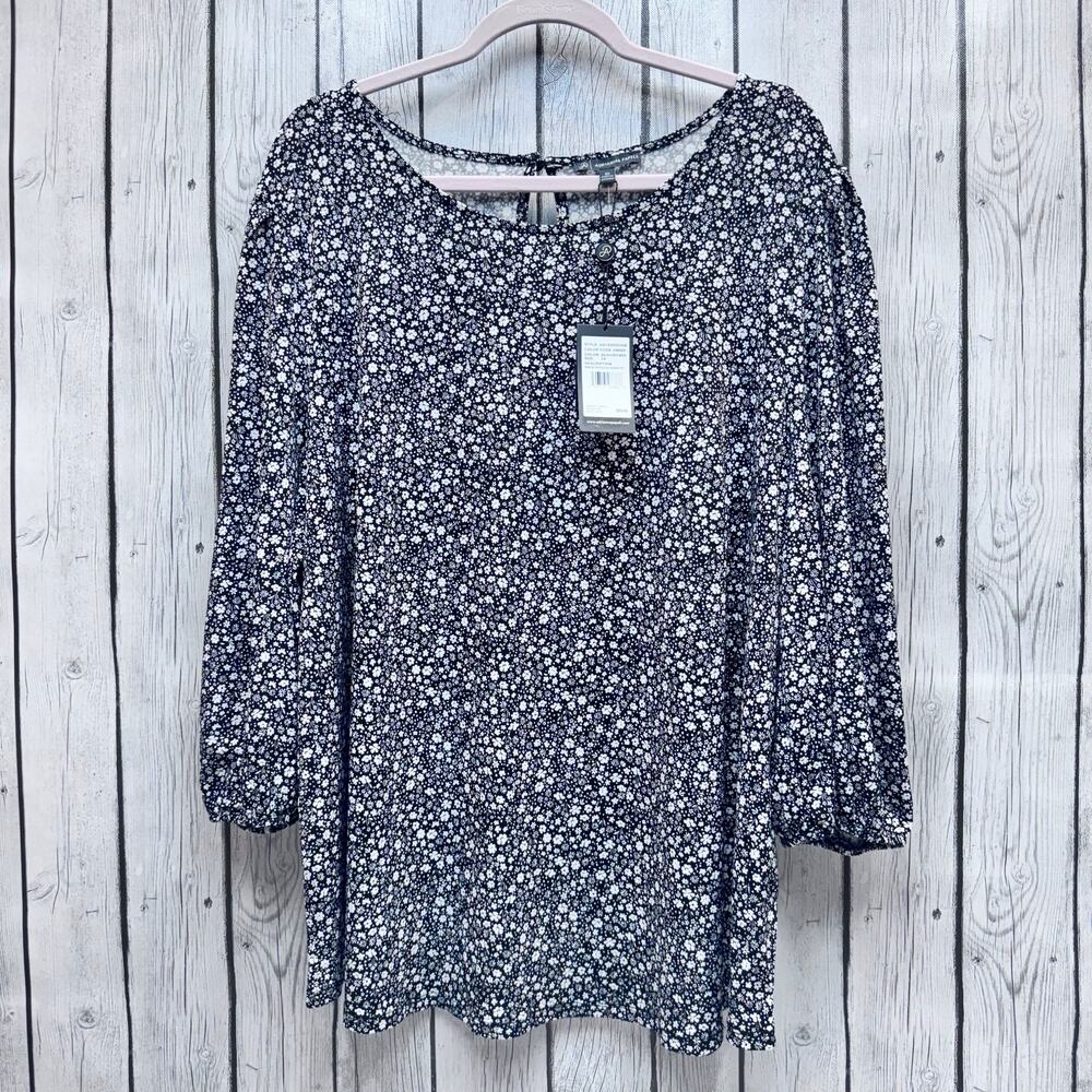 NWT Adrianna Papell Floral Blouse Size 3XLg